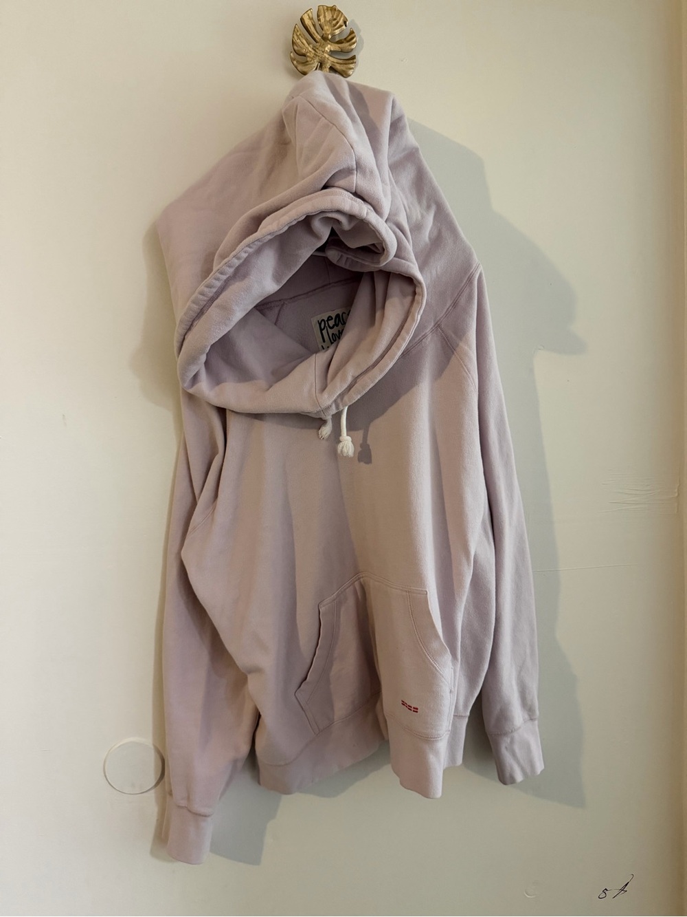Peace Love World Lilac Crewneck Hoodie - Soft Pastel
